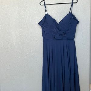 Navy Blue Off Shoulder Bridesmaid Formal Maxi Dress Size Large